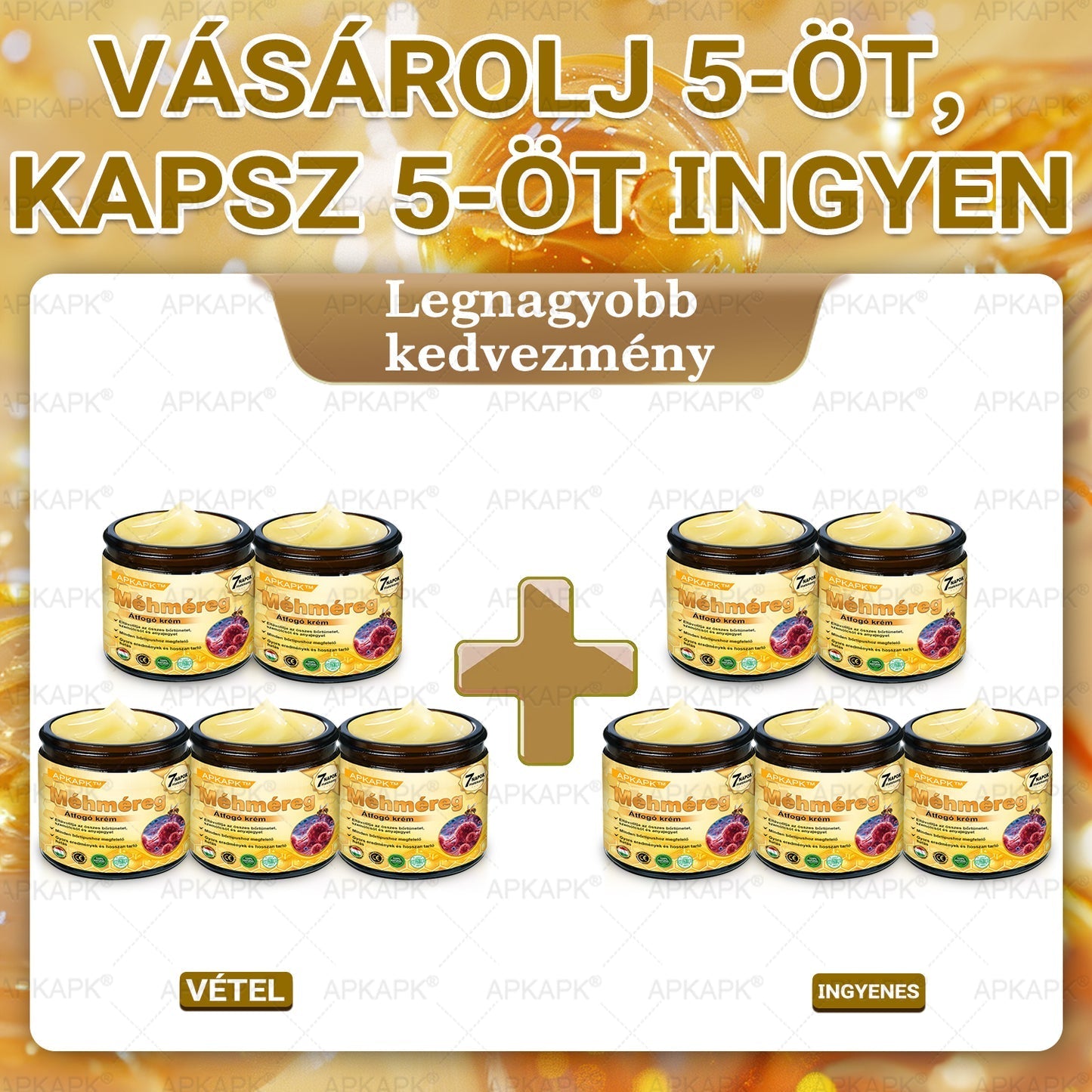 🏆𝖠𝖯𝖪𝖠𝖯𝖪® 🐝Méhméreges bőrregeneráló krém Segít kezelni különféle bőrproblémákat, mint például: ráncok, hegek, pigmentfoltok, striák, pattanások, pikkelysömör, ekcéma, bőrkárosodások, irritációk, gyulladások és egyéb bőrproblémák💦