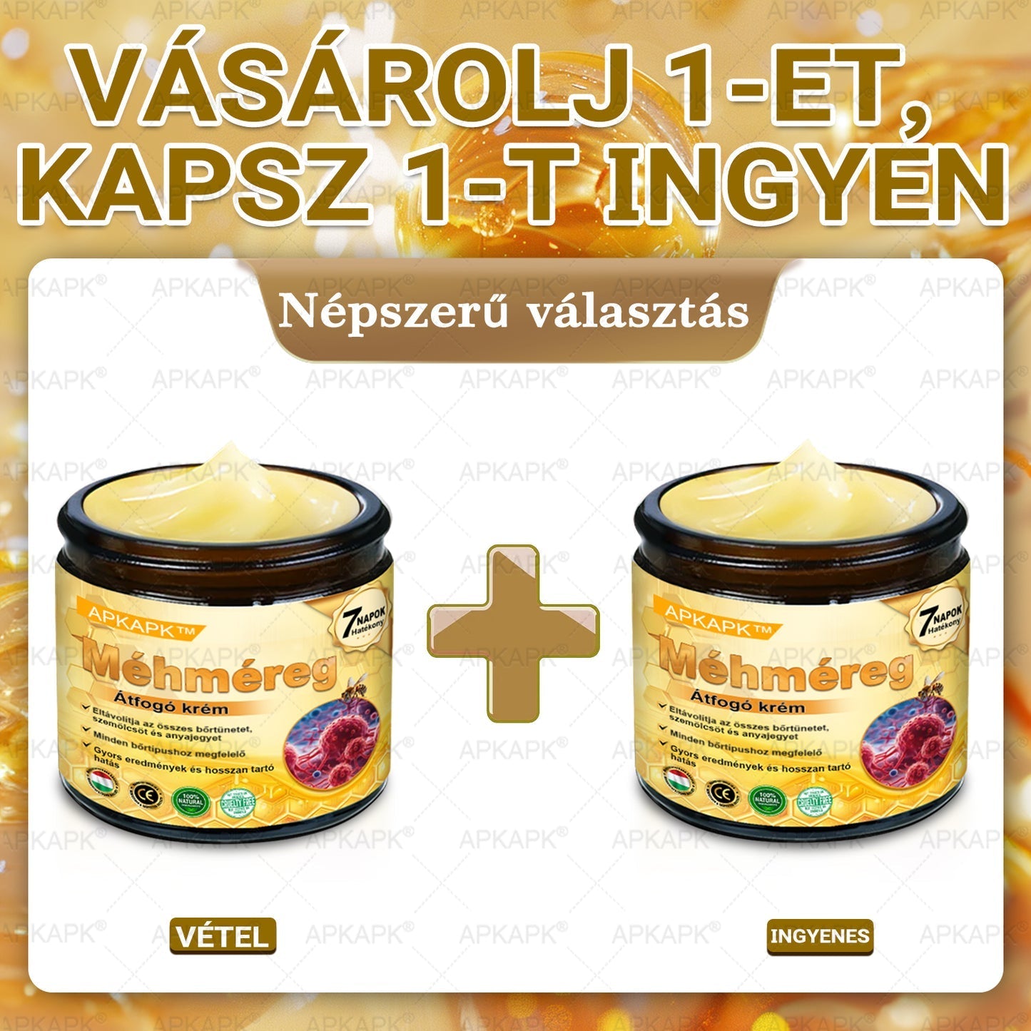🏆𝖠𝖯𝖪𝖠𝖯𝖪® 🌿Méhméreges bőrregeneráló krém Segít kezelni különféle bőrproblémákat, mint például: ráncok, hegek, pigmentfoltok, striák, pattanások, pikkelysömör, ekcéma, bőrkárosodások, irritációk, gyulladások és egyéb bőrproblémák💦