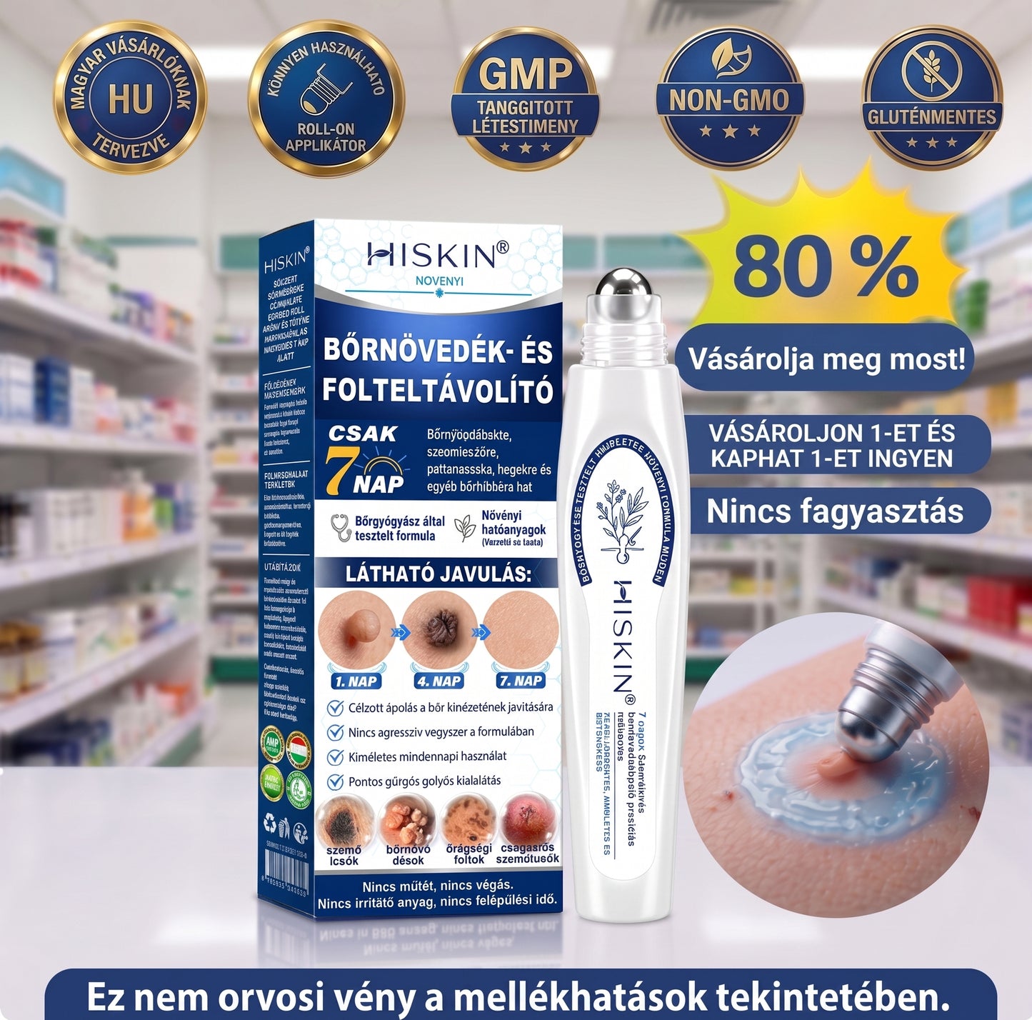 Hivatalos Márkabolt🎁Hiskin® 7 napos Szemölcseltávolító Roll-on Ápoló Folyadék (Fájdalommentes rollerball technológia, hegek nélkül)🖊️