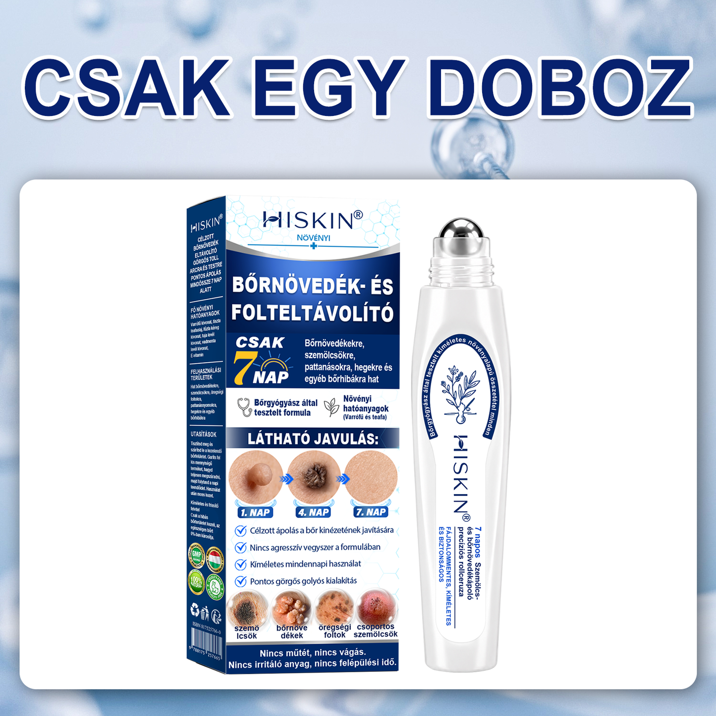 Hivatalos Márkabolt | 🖊️ Hiskin® 7 napos Szemölcseltávolító Roll-on Ápoló Folyadék (Fájdalommentes rollerball technológia, hegek nélkül) 🐬