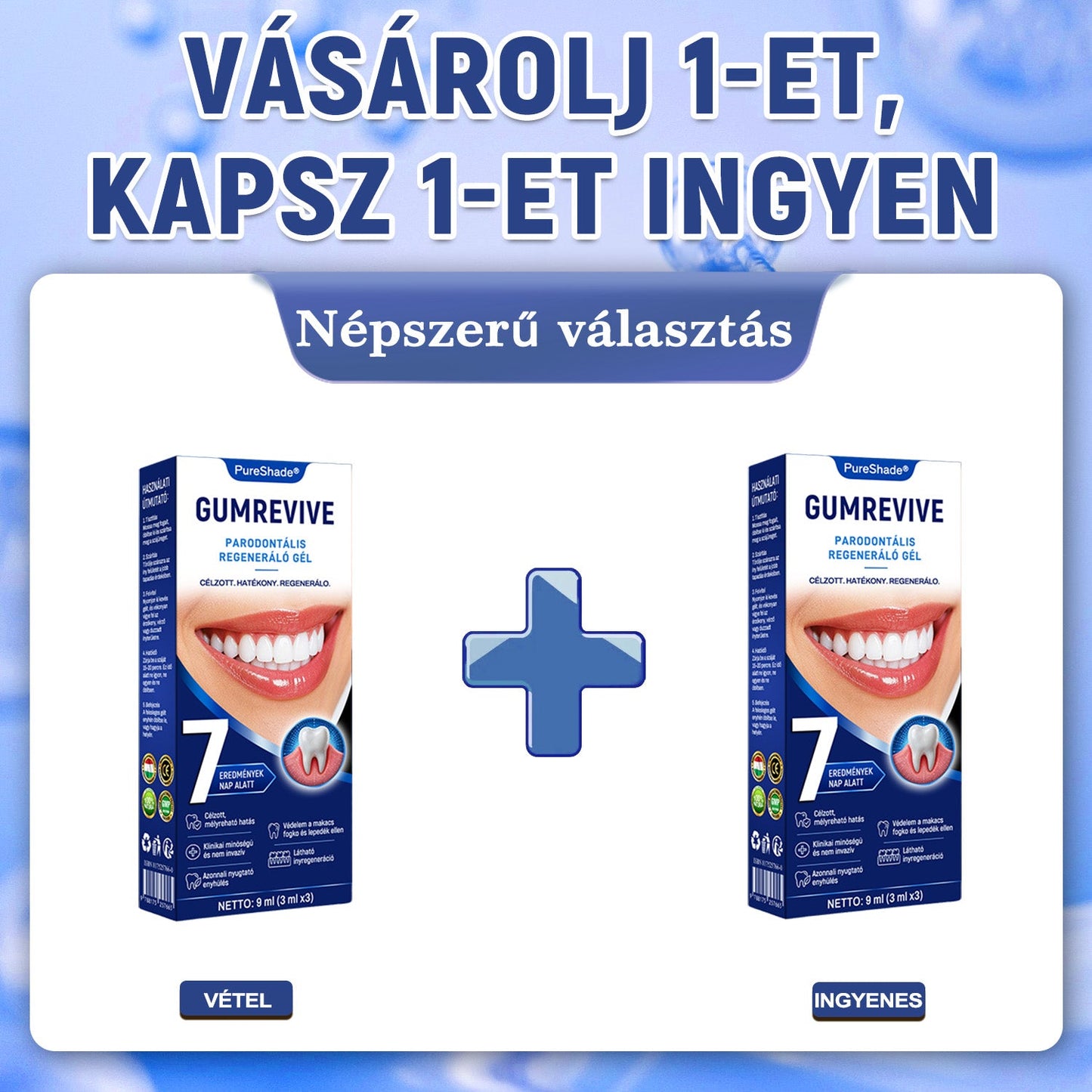 PureShade® 💧 GumRevive Ínyregeneráló Gél – Az egészségesebb ínyért és magabiztosabb mosolyért 🦷