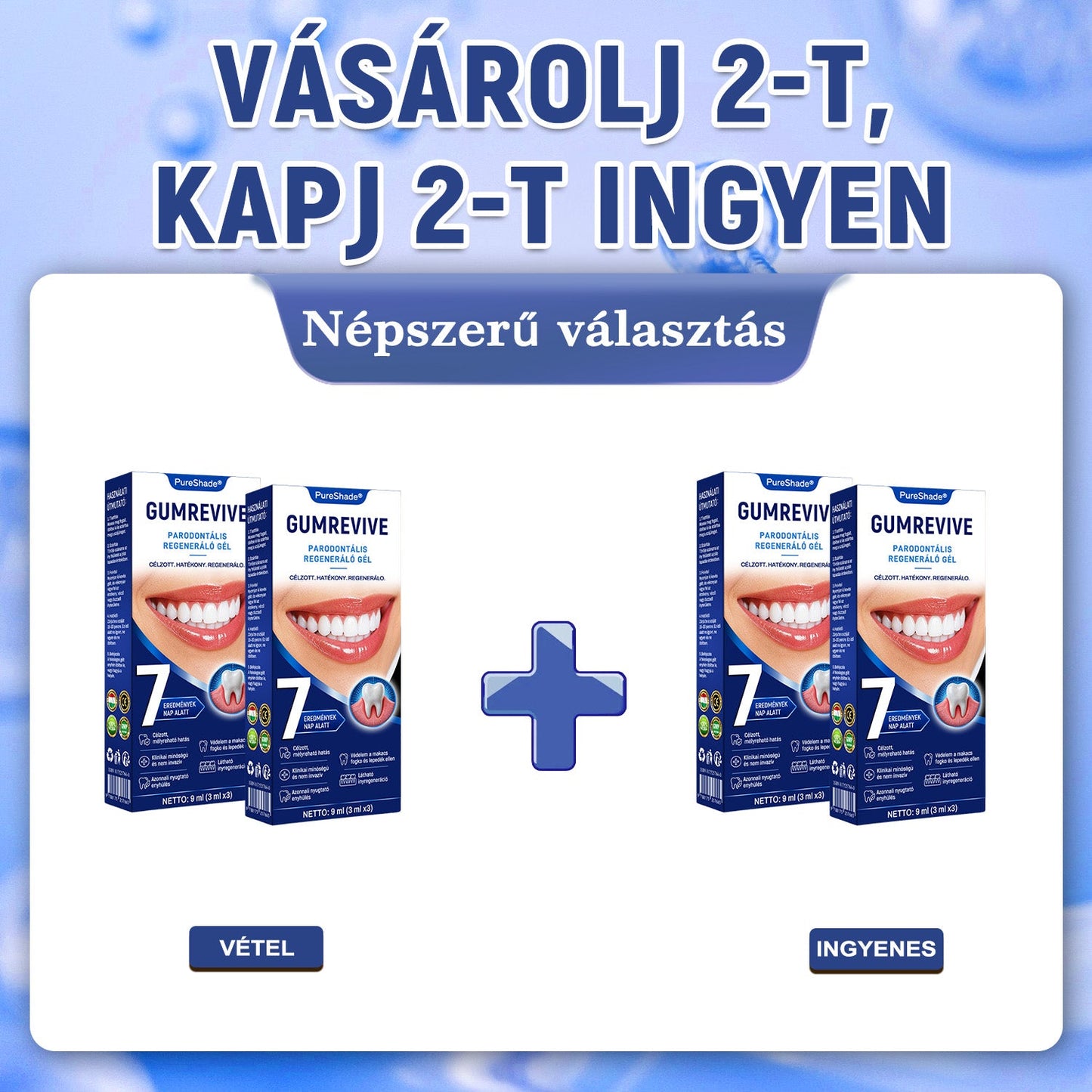 PureShade® 💧 GumRevive Ínyregeneráló Gél – Az egészségesebb ínyért és magabiztosabb mosolyért 🦷